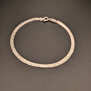 Silver 925 Herringbone And Greek Key Design Bracelet
